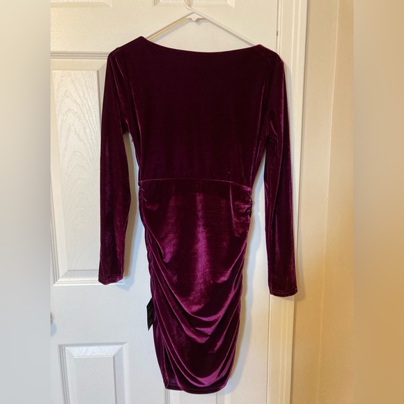 Velvet purple cocktail dress from Lulu’s. Brand new tags still on - Picture 2 of 3